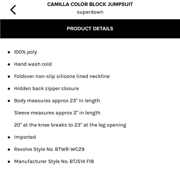 NWT Superdown Camila Color Block Jumpsuit - Picture 6 of 12